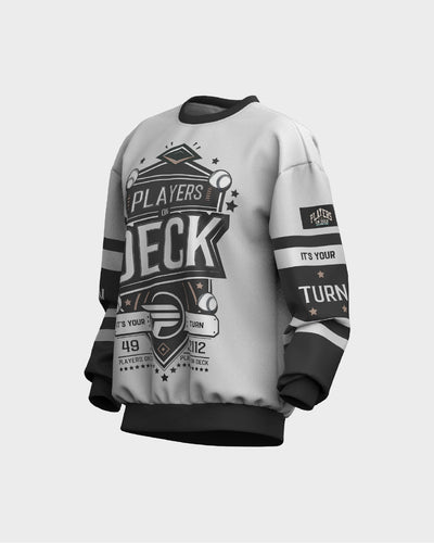 Mens Graphic Crew Neck Sweater - Black & White