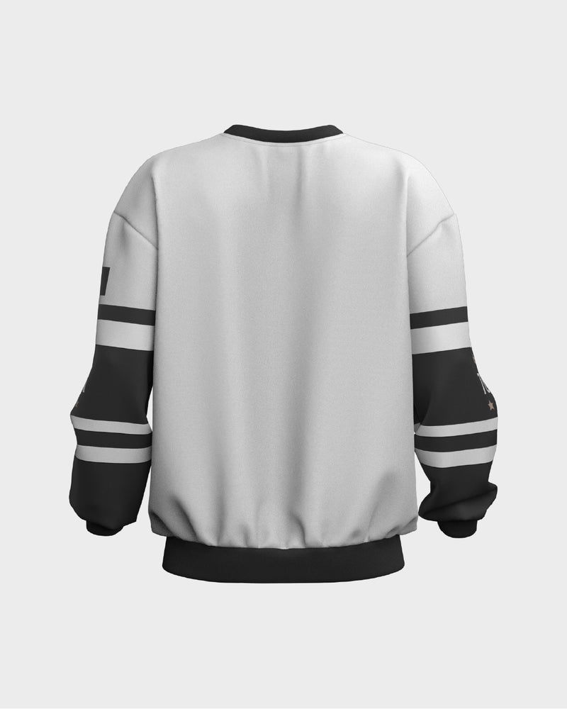 Mens Graphic Crew Neck Sweater - Black & White