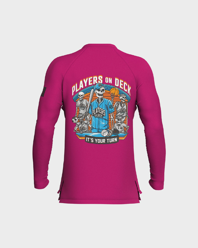 Mens Long Sleeve Performance Tee - Pink
