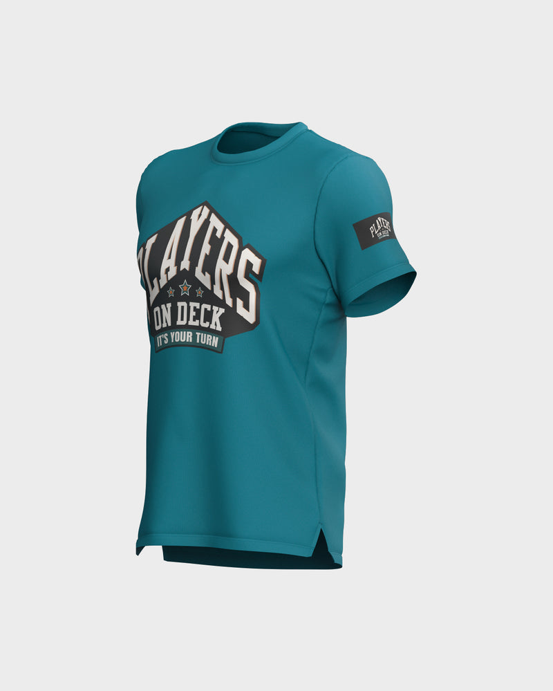 Mens Set In Sleeve Graphic Tee - Teal